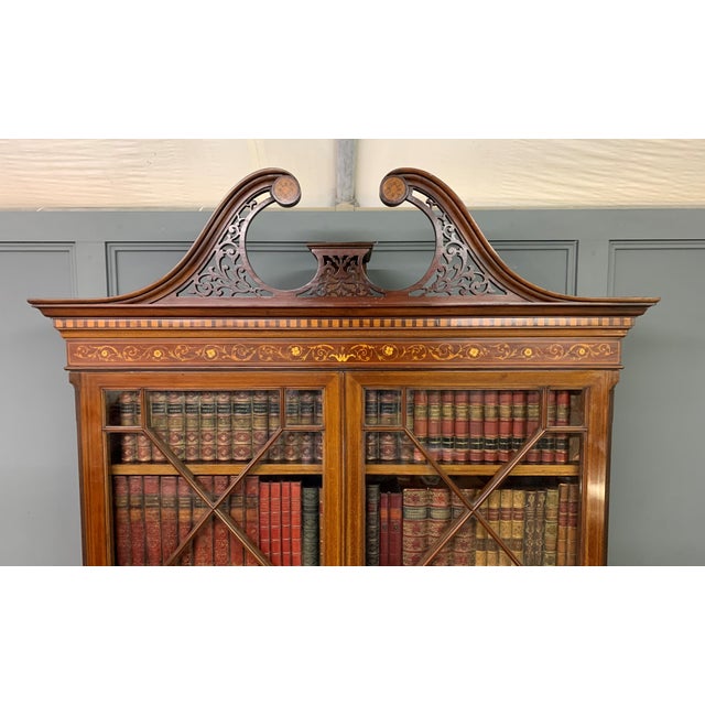 Inlaid Mahogay Bookcase from Edwards & Roberts, 1895 For Sale - Image 4 of 18