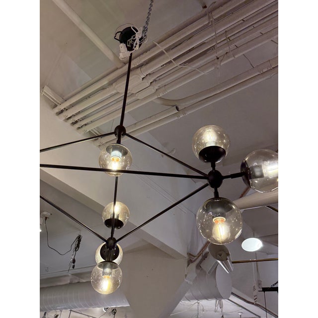 Metal Possini Euro Gable 10-Light Modern Chandelier For Sale - Image 7 of 12