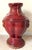 Large 25" Ornate Bombay Red Stoneware Figural Lion Handle Urn Vase For Sale - Image 9 of 17