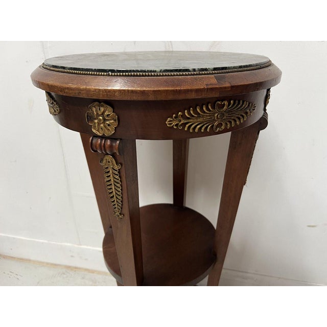 Stone Empire Style Mahogany Side Table, 20th Century For Sale - Image 7 of 13