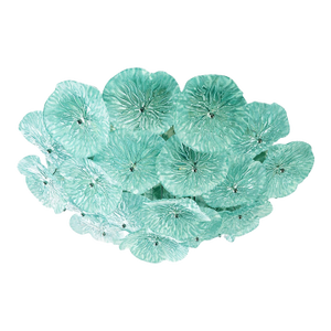 Contemporary Floreal Murano Glass Flush Mount by Simoeng in Sea Green and Sanded Color