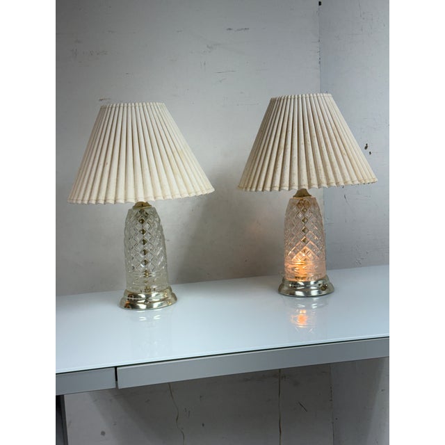 Late 20th Century Crystal Clear Industries Double Light Table Lamps, Pair For Sale - Image 5 of 12
