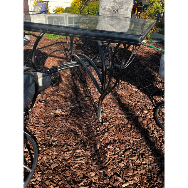 Vintage Homecrest Liberty Garden Collection Square Table & 4 Swivel Rocking Armchairs With Original Cushions For Sale - Image 12 of 13