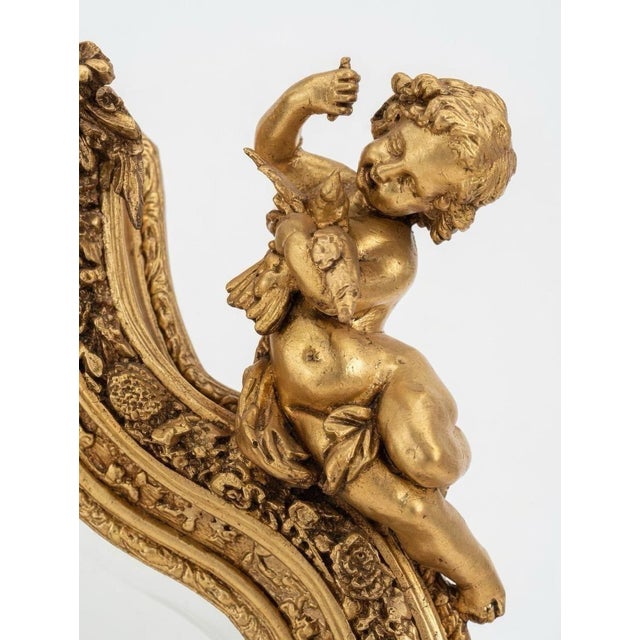 Wood Gorgeous Monumental Louis XV Style Gilt Floor Mirror For Sale - Image 7 of 12