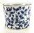 Lovely scrolling flower design on this cool brush holder. Hand painted with decorative cobalt blue over white. Made in...