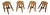 Victorian Farmhouse Kitchen Stools in Elm, Set of 4 For Sale