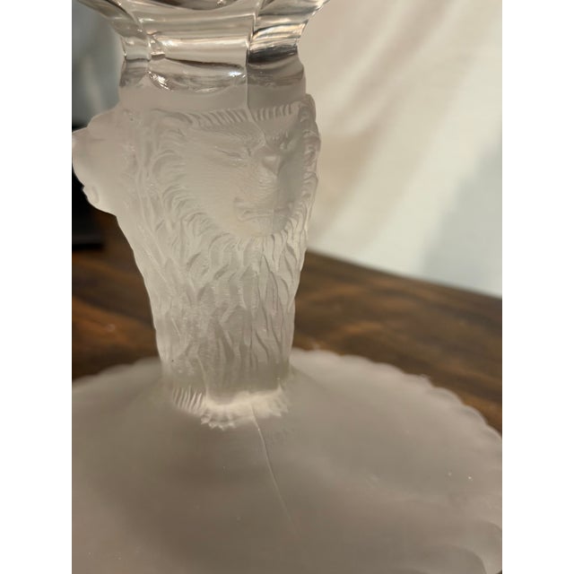 Transparent 1870s Gillinder & Sons Frosted Lion Covered Glass Compote For Sale - Image 8 of 17