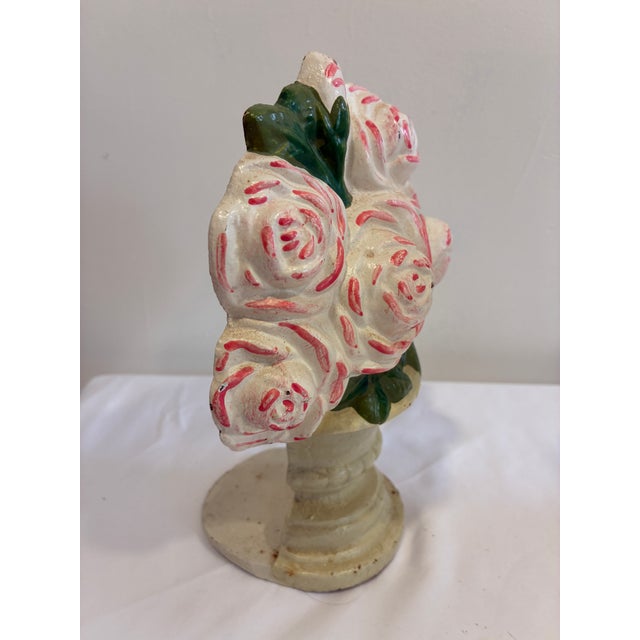 Antique Rose Bouquet Cast Iron Doorstop For Sale In Oklahoma City - Image 6 of 7
