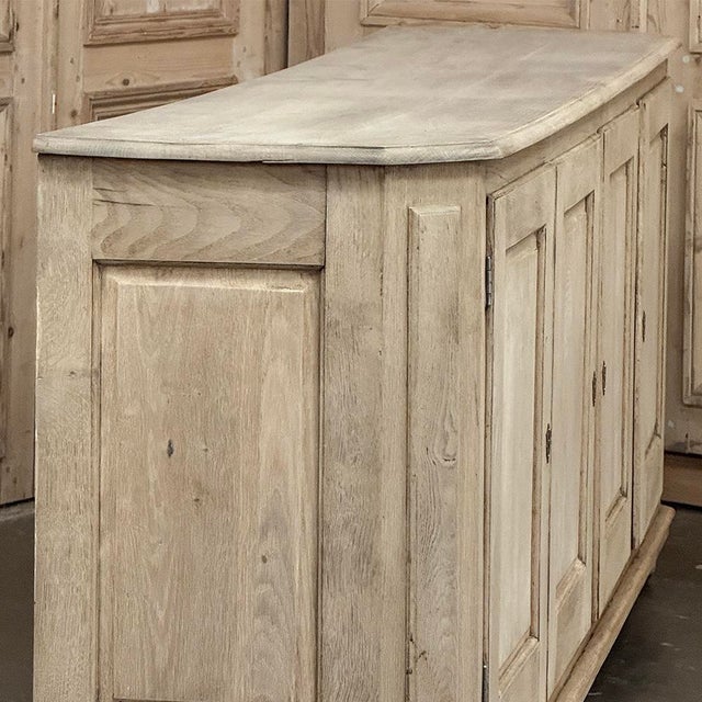 Ecru Antique Rustic European Stripped Oak Buffet ~ Credenza For Sale - Image 8 of 18