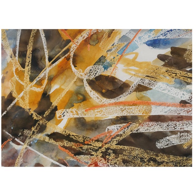 Jacob Semiatin Vintage Midcentury Modern Abstract Painting, Framed, Signed Jacob Semiatin, 1959 For Sale - Image 4 of 11