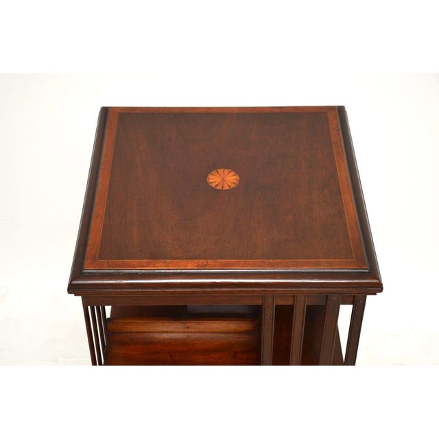 1900 - 1909 Antique Edwardian Revolving Bookcase, 1900s For Sale - Image 5 of 9