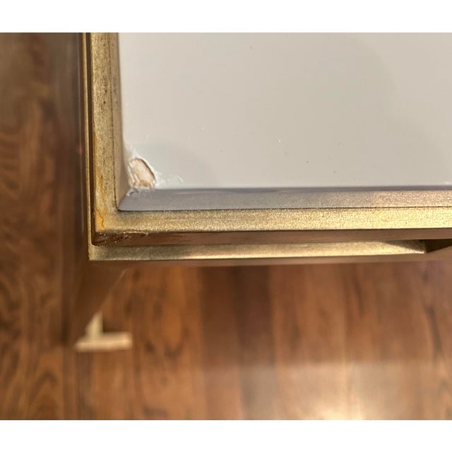 White Jonathan Charles Silver-Leaf Gilded Iron Rectangular Desk For Sale - Image 8 of 10