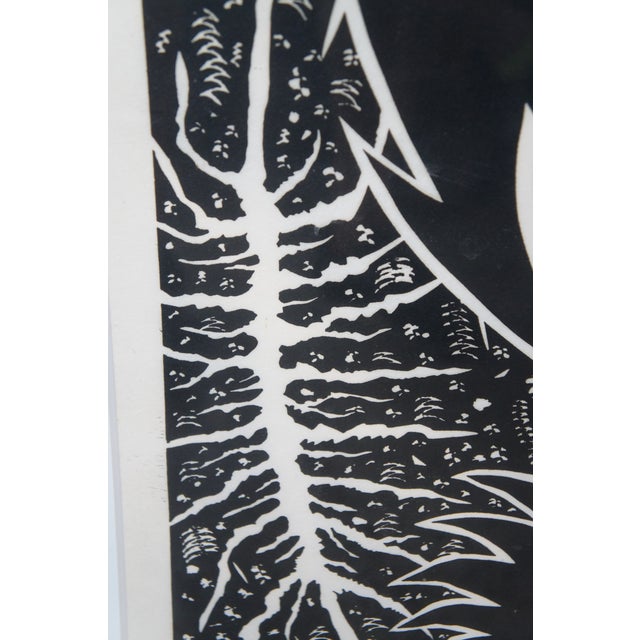 Black 1990s James Surls 'He He He' Expressionist Linocut Print Printers Proof Modernism 56" For Sale - Image 8 of 15