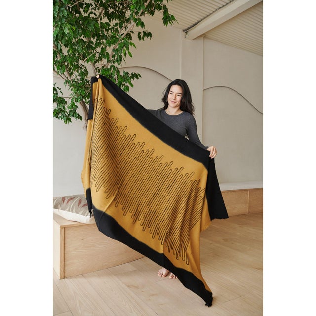 Handwoven Topaz Brown Myrtle Drift Merino Throw For Sale - Image 4 of 10