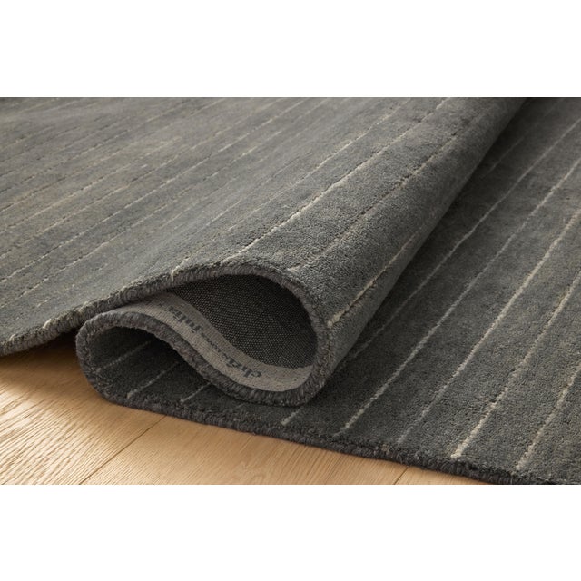 Loloi Rugs Chris Loves Julia x Loloi Henry Charcoal / Ivory 8'-6" x 11'-6" Area Rug For Sale - Image 4 of 6