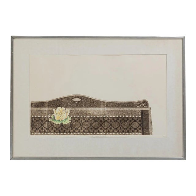 20th Century Belgian Artwork With Metal Frame For Sale