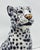 Unique handmade statue of a snow leopard. This Hollywood Regency statue, powerfully made of hand-painted ceramic and made...