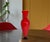 David Levi Signed Ibex 2004 Art Glass Red Vase For Sale - Image 11 of 14