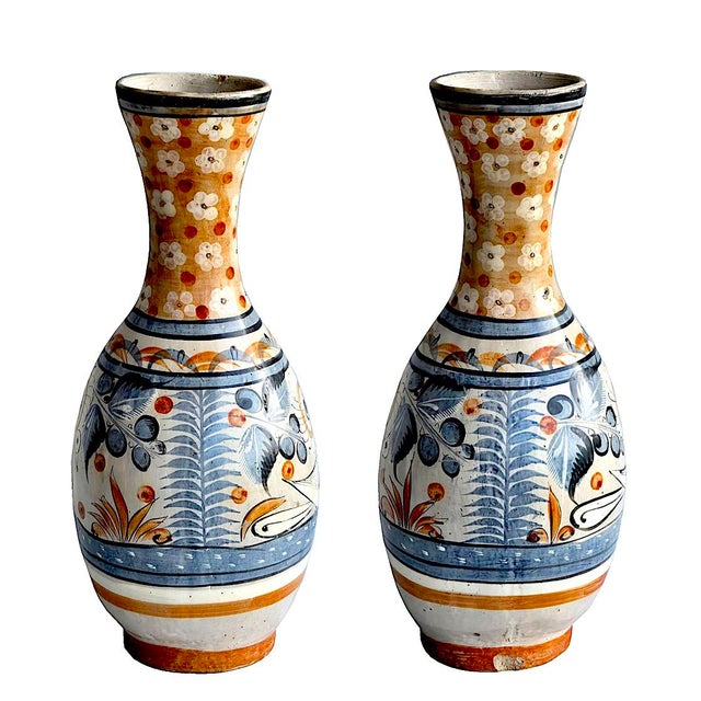 Mid-Century Modern 1960s Tonalá Mexico Burnished Glaze Ceramic Tall Fluted Vase For Sale - Image 3 of 11