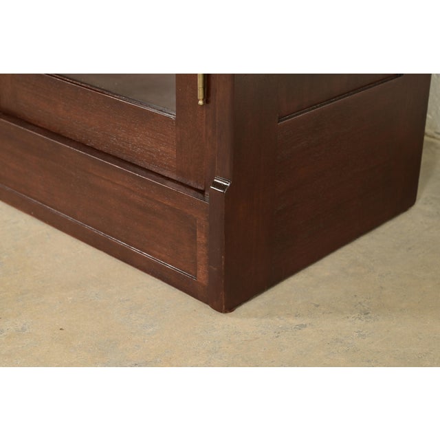 Brown Limbert Style Antique Arts & Crafts Mahogany Double Bookcase Cabinet, Newly Refinished For Sale - Image 8 of 12
