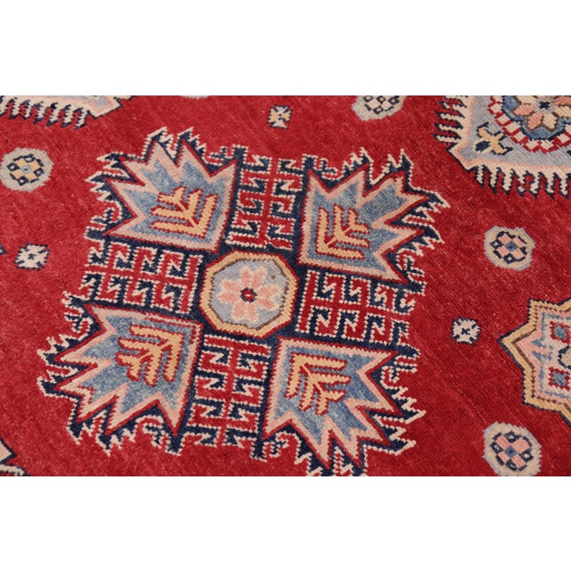 1990s Southwestern Kazak Light Blue/Beige Wool Round Rug- 9'0''x9'0'' For Sale - Image 5 of 9