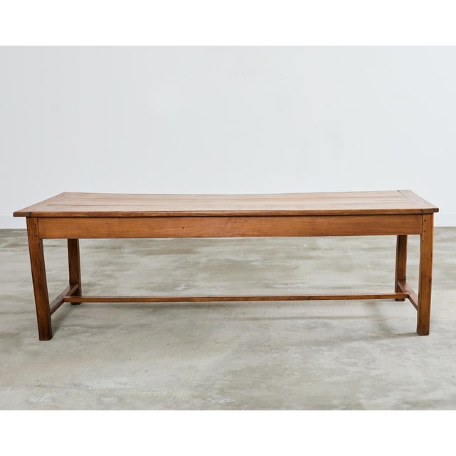 Country French Provincial Fruitwood Farmhouse Trestle Dining Table For Sale - Image 12 of 12