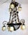 1940s Antique French Black Patinated Metal and Glass Chandelier, 1940s For Sale - Image 5 of 5