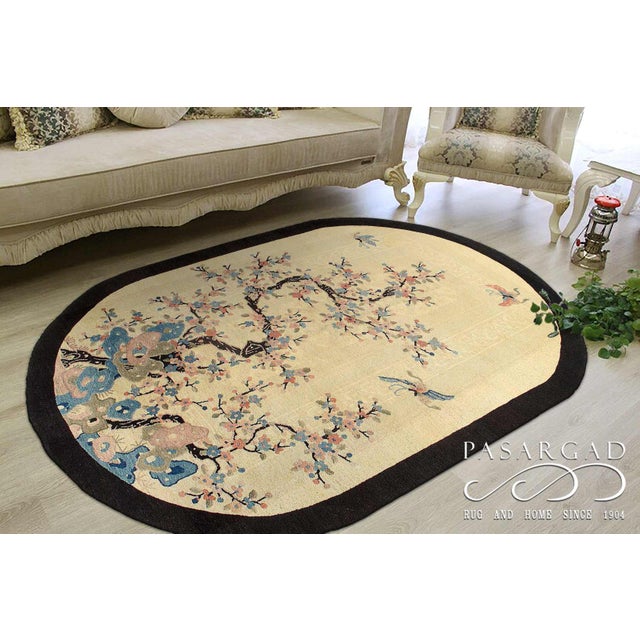 Pasargad DC Antique Chinese Art Deco Oval Rug For Sale - Image 4 of 4