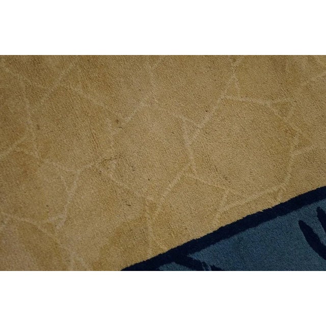 1920s 1920s Beige Ivory Blue Antique Chinese Peking Crackle Carpet 5'x7'10" Wool Rug For Sale - Image 5 of 7