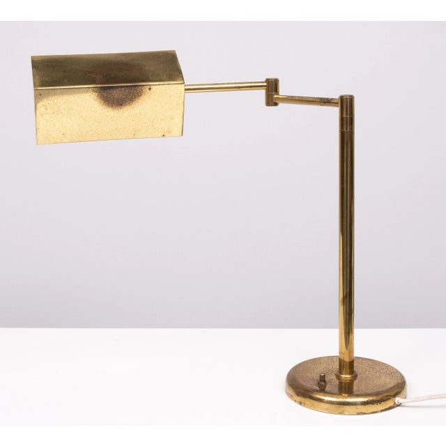 Brass Swing Arm Desk Lamp, Germany, 1970s For Sale - Image 4 of 8