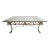 Vintage Neoclassical Wrought Iron Sculptural Ram's Head Thick Glass Top Coffee Table For Sale