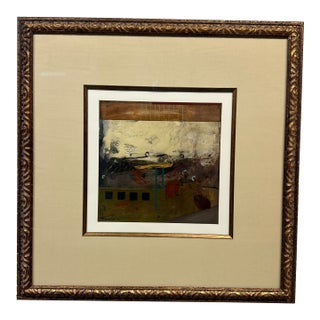 Abstract Mixed Media Art Work, Framed With Museum Glass For Sale