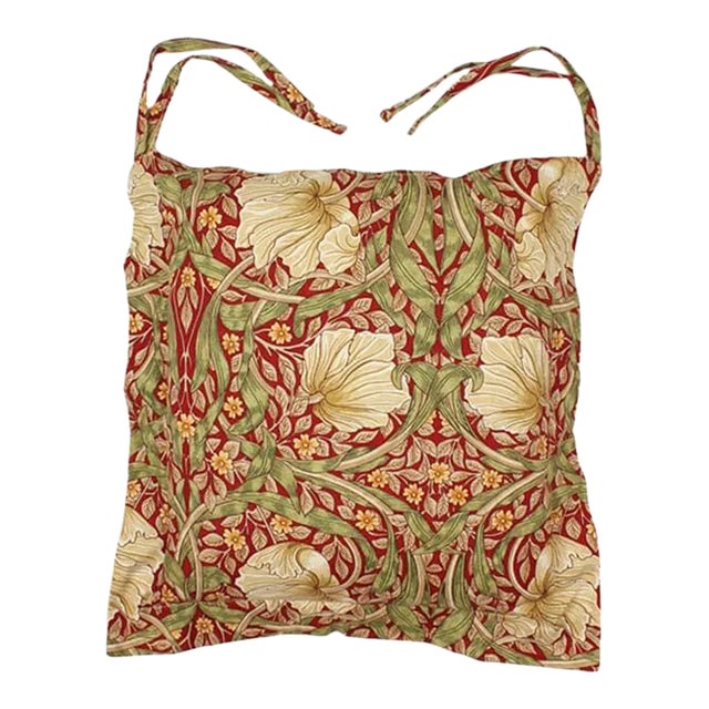 William Morris Pimpernel Red Oxford Seat Pad For Sale
