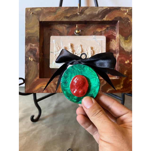 Italian Grand Tour Style Faux Marble Specimen Gilded Classical Intaglio Collection For Sale - Image 9 of 15