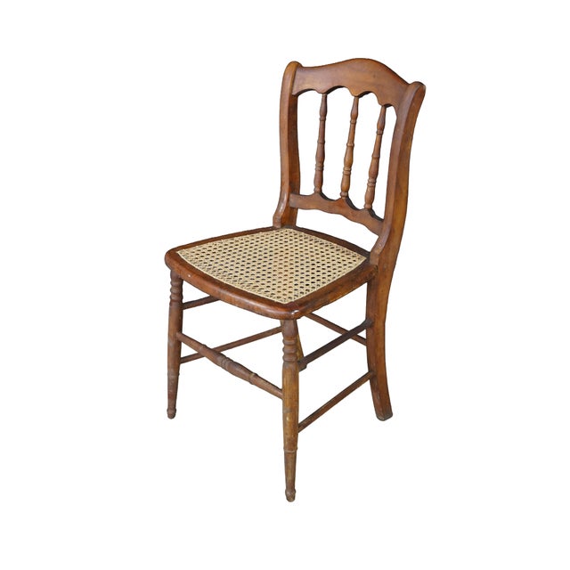 Victorian 2 Antique Victorian Early American Style Maple Spindle Back Side Chairs Pair For Sale - Image 3 of 18