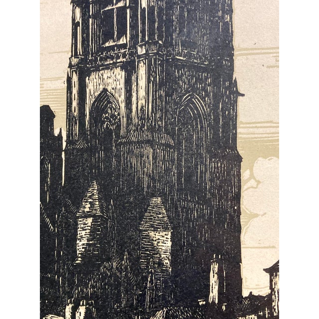 Jean Ferrieu, Rodez Cathedral, 1950s, Paper, Framed For Sale - Image 10 of 14
