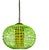 Vintage Rattan Green Globe Oange Glass Shade Pendant Light For Sale - Image 4 of 18