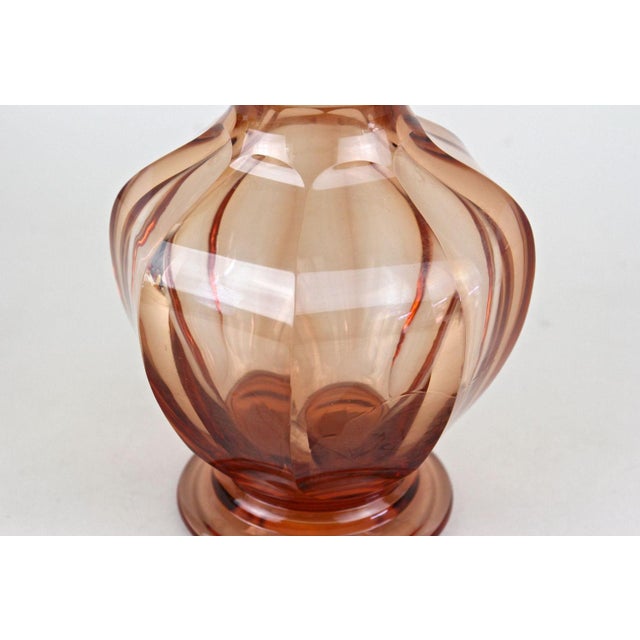 20th Century Art Deco Glass Vase in Coral Color, Austria, 1920s For Sale - Image 15 of 17