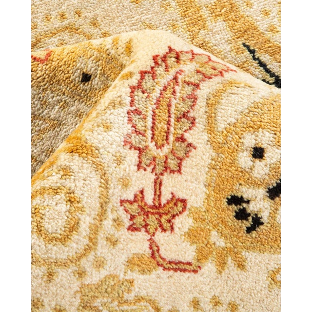 Textile Eclectic Hand Knotted Area Rug, Ivory - 9' 2" x 12' 4" For Sale - Image 7 of 9