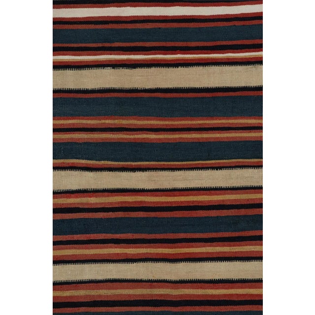 1950s 1950s Vintage Afghani Tribal Kilim Runner Rug With Stripes For Sale - Image 5 of 7