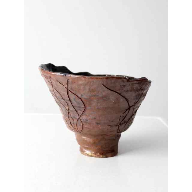 Ceramic Vintage Large Abstract Art Pottery Bowl For Sale - Image 7 of 12