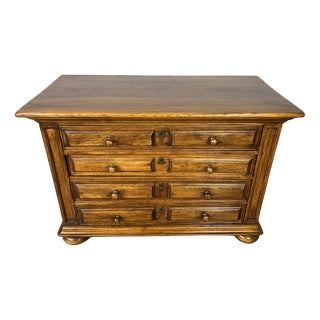 Vintage French Oak Chest of 4 Drawers For Sale