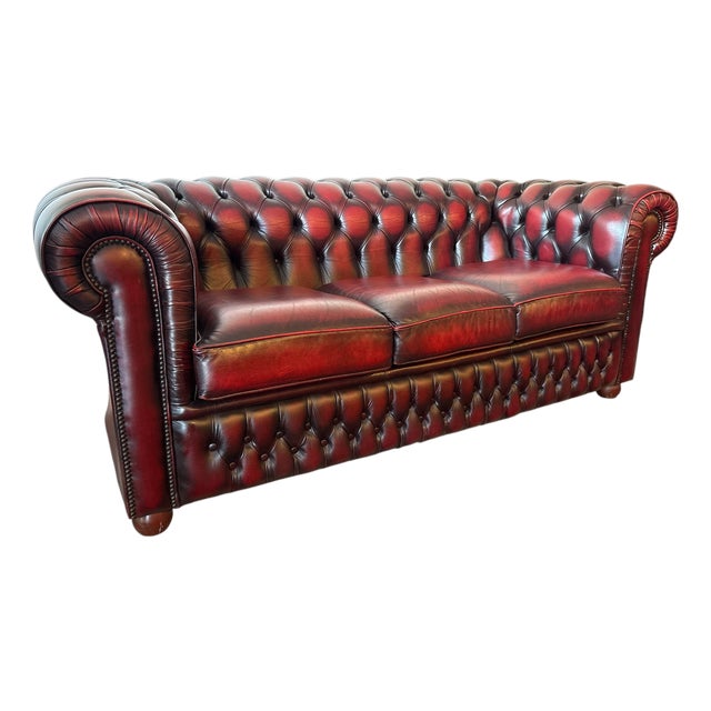 Chesterfield Sofa in Leather For Sale