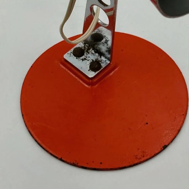 1970s Vintage Italian Targetti Sankey Orange Desk Lamp, 1970s For Sale - Image 5 of 11