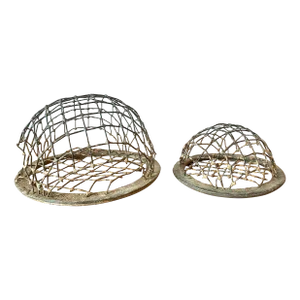Vintage Lead Cage Style Flower Frogs, Set of 2