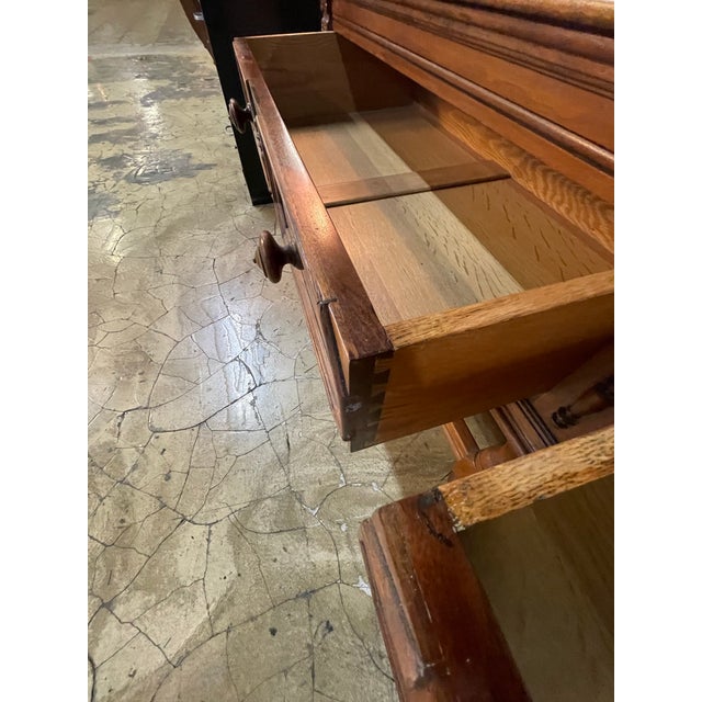 Traditional Vintage Solid Wood Media Console Tv Stand W/ Drawers For Sale - Image 3 of 3