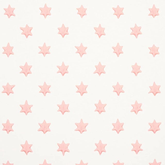 Sample - Schumacher Astral Wallpaper in Pink For Sale