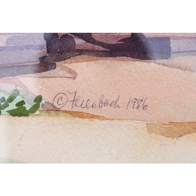 1986 Hannah Ferenbach Rocky Coastal Seascape Watercolor Painting One-of-a-Kind For Sale - Image 17 of 18