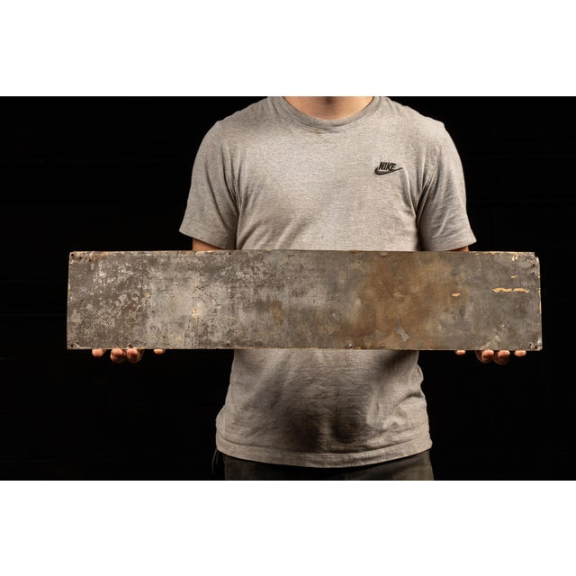 Early 20th Century Antique Hand-Painted Directional Restroom Sign For Sale - Image 5 of 5
