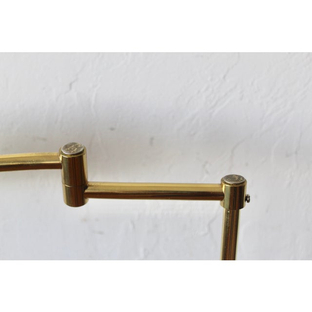 1970s Koch and Lowy Style Brass Adjustable Height Pharmacy Floor Lamp For Sale - Image 11 of 14
